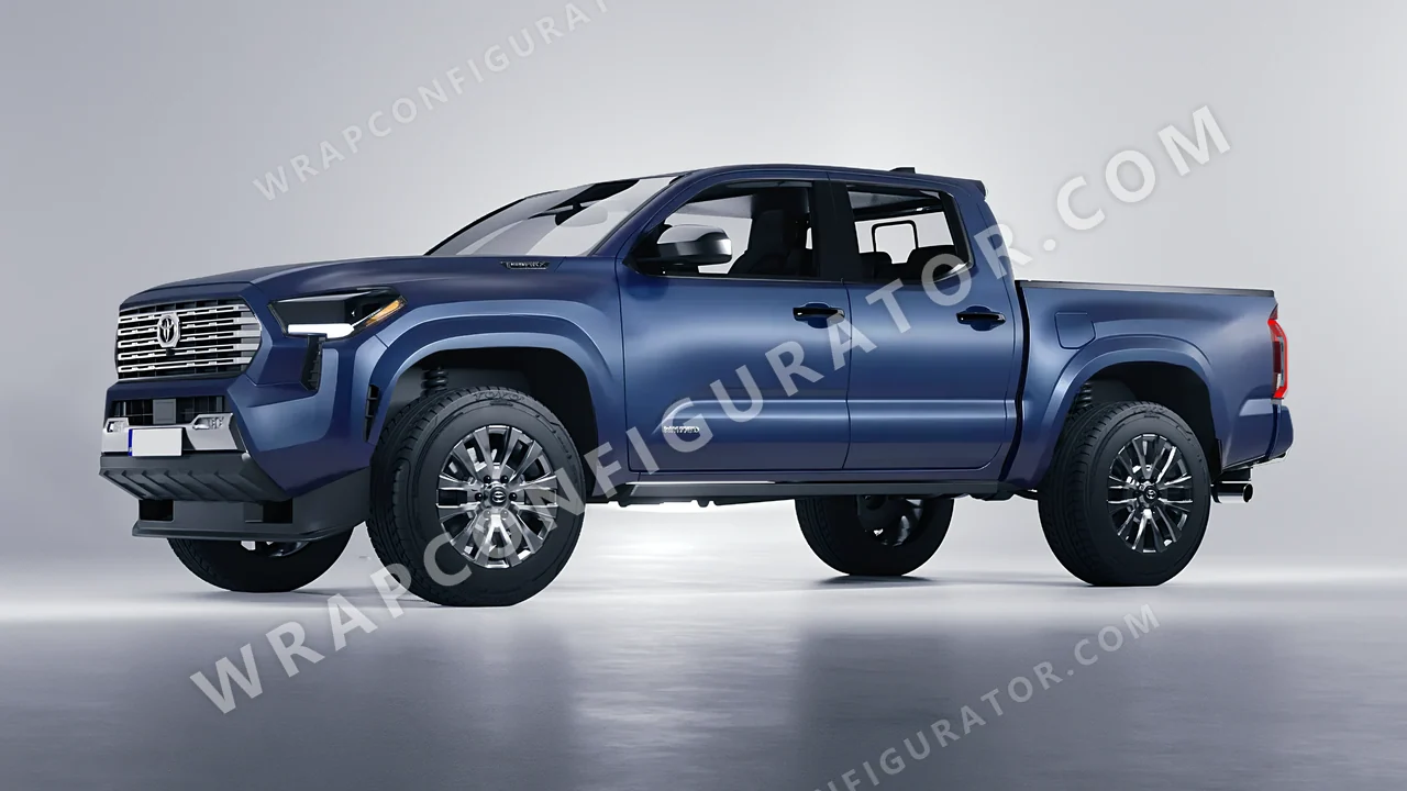 Grey Toyota Tacoma 2024 wrapped in 3M Satin Thundercloud S271