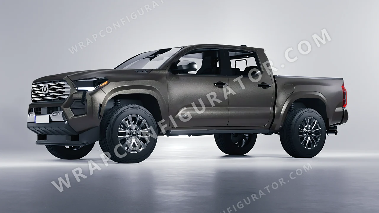 Grey Toyota Tacoma 2024 wrapped in Avery Dennison Charcoal SW900-845-M