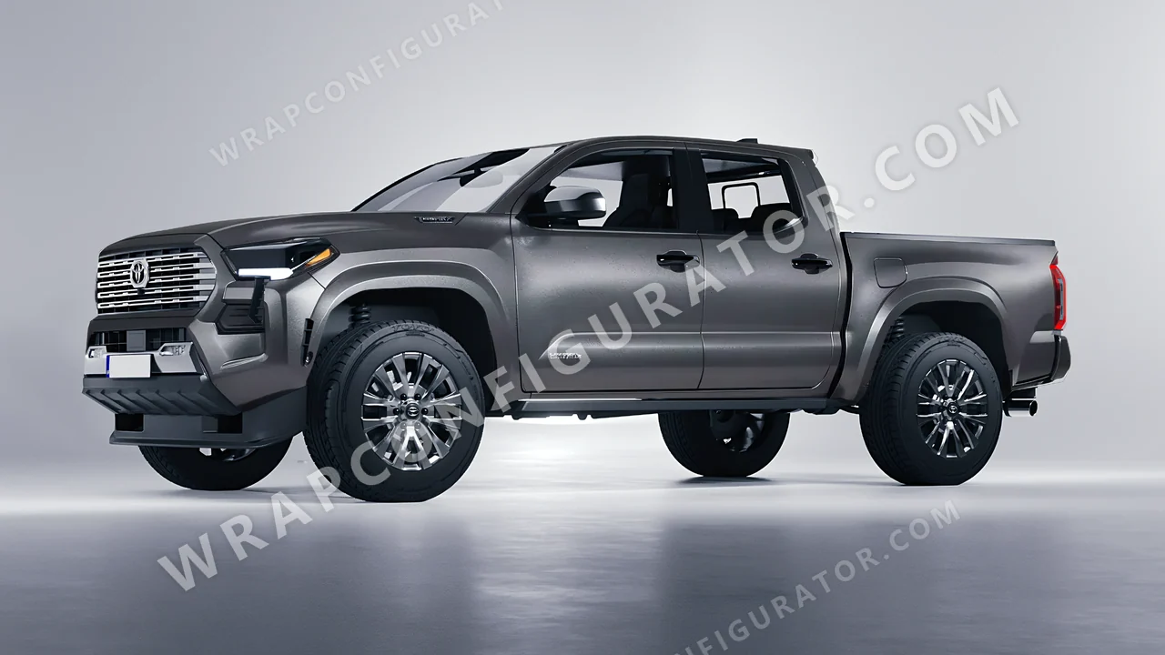 Grey Toyota Tacoma 2024 wrapped in Avery Dennison Dark Grey SW900-854-M