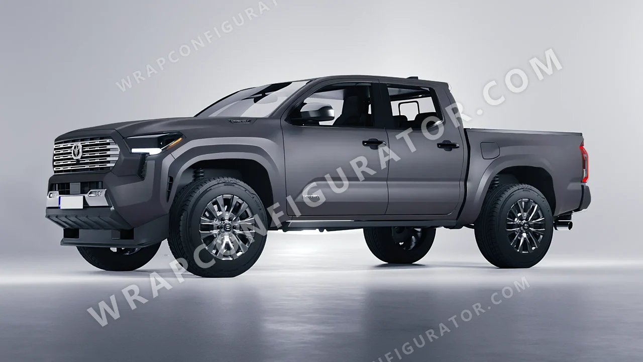 Grey Toyota Tacoma 2024 wrapped in Avery Dennison Dark Grey SW900-856-O