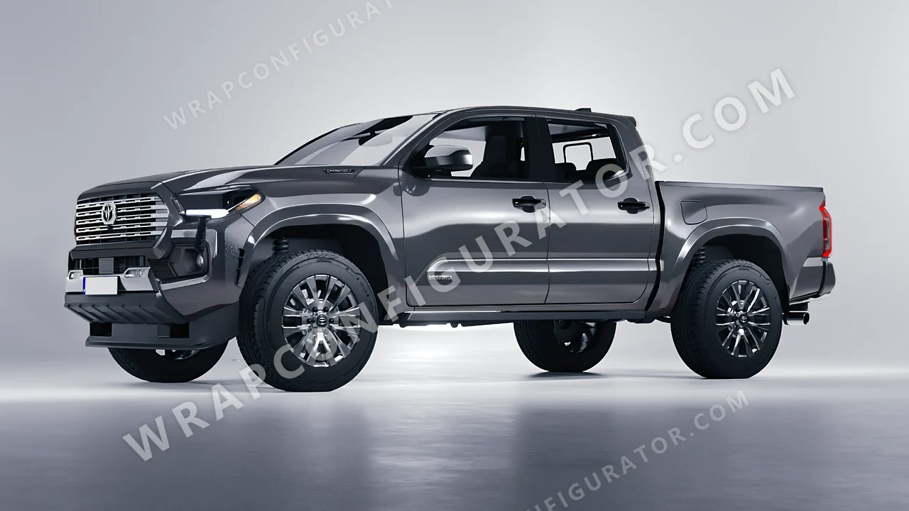 Grey Toyota Tacoma 2024 wrapped in Avery Dennison Dark Grey SW900-865-O