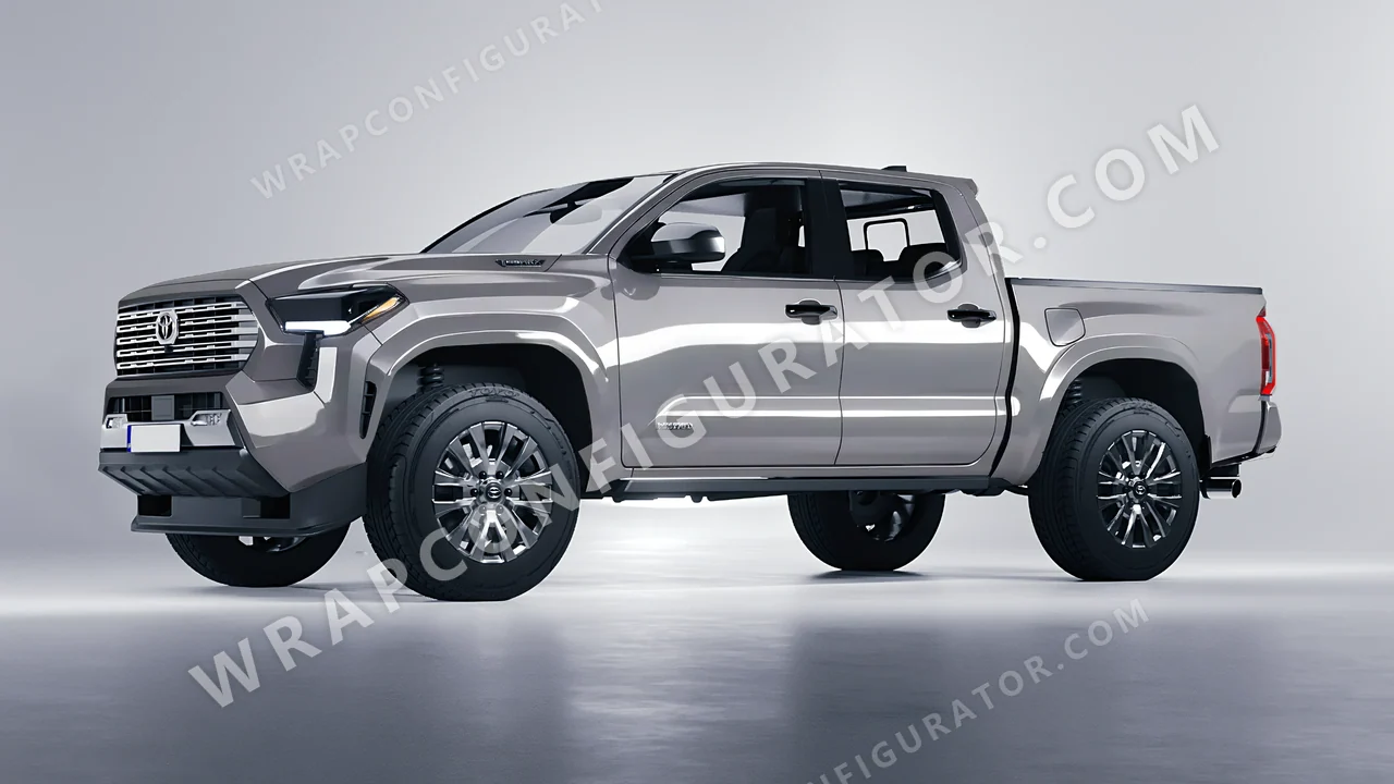 Grey Toyota Tacoma 2024 wrapped in Avery Dennison Grey SW900-832-O