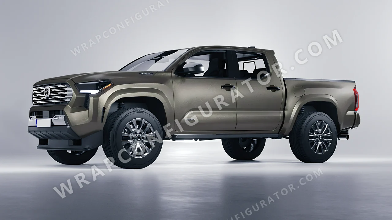 Grey Toyota Tacoma 2024 wrapped in Avery Dennison Gunmetal SW900-840-M