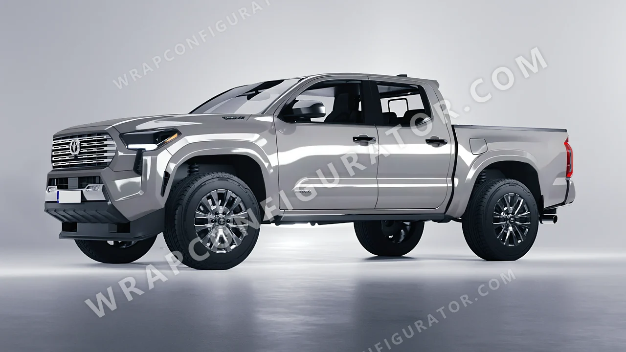 Grey Toyota Tacoma 2024 wrapped in Avery Dennison Misty Grey SW900-827-O