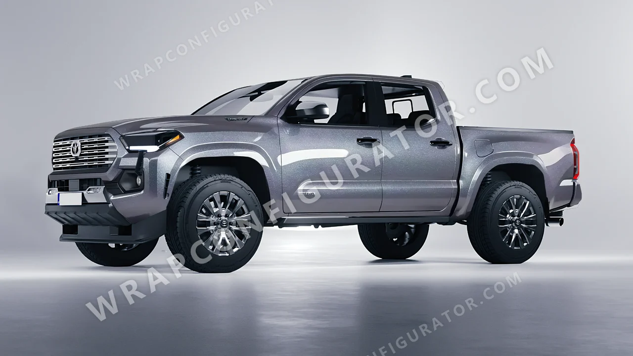 Grey Toyota Tacoma 2024 wrapped in Avery Dennison Pride Prismatic Grey SW900-879-M