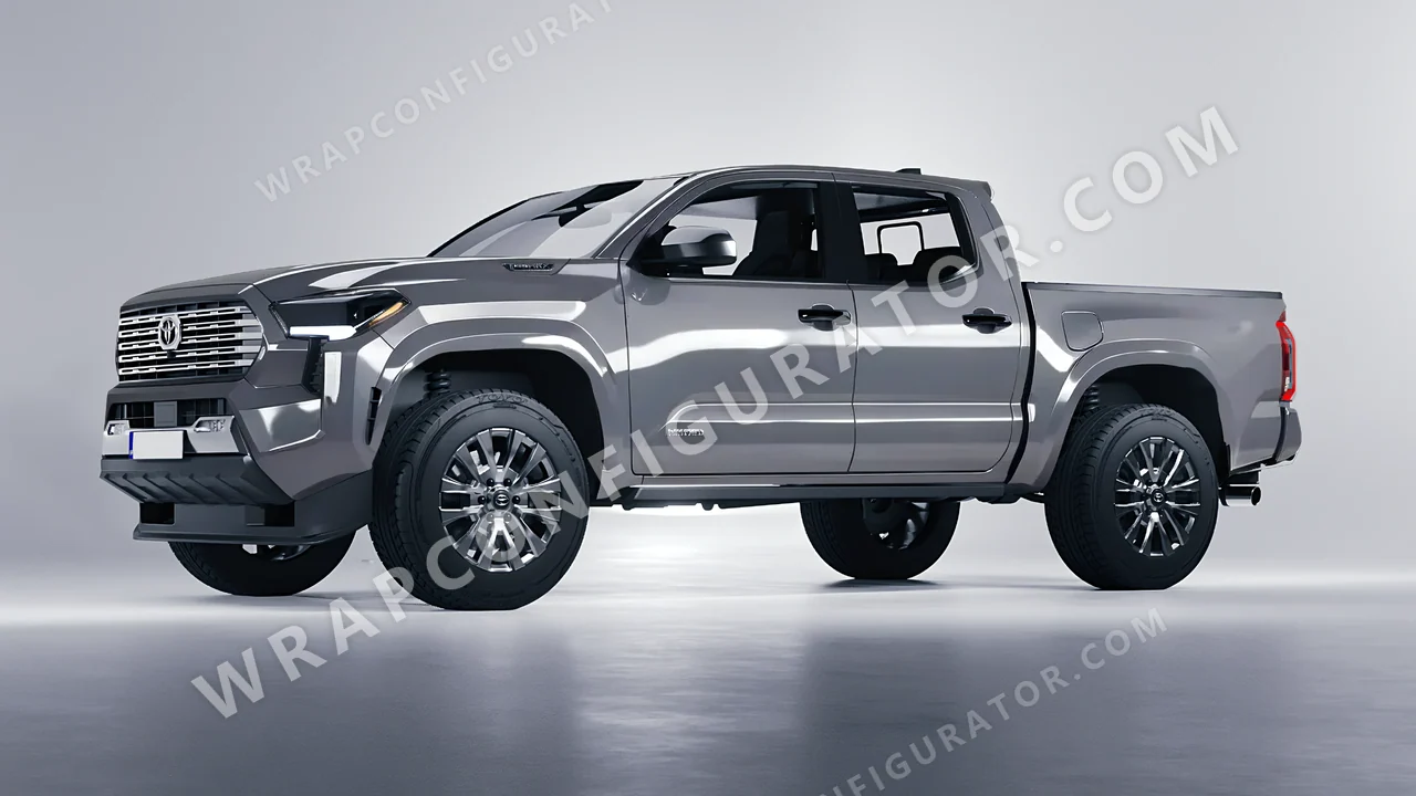 Grey Toyota Tacoma 2024 wrapped in Avery Dennison Rock Grey SW900-821-O