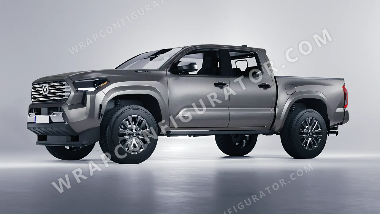 Grey Toyota Tacoma 2024 wrapped in Avery Dennison Spy Grey SW900-828-M