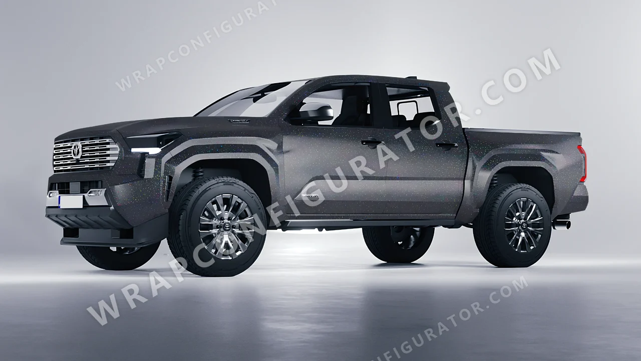 Grey Toyota Tacoma 2024 wrapped in Colourshield PPF by HyperPro Dark Gray GLF01-P