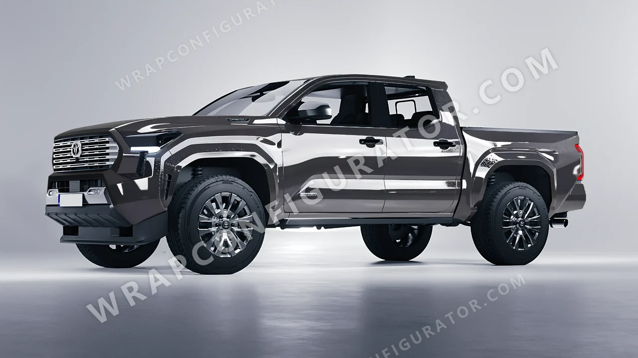 Grey Toyota Tacoma 2024 wrapped in Colourshield PPF by HyperPro Deep Gray HGF68-P