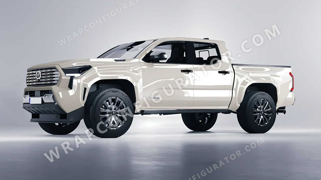 Grey Toyota Tacoma 2024 wrapped in Inozetek Dynamic PPF Cement Grey DPPF703