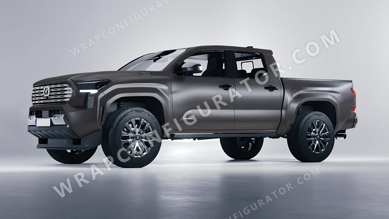 Grey Toyota Tacoma 2024 wrapped in Inozetek Dynamic PPF Rock Grey DPPF802