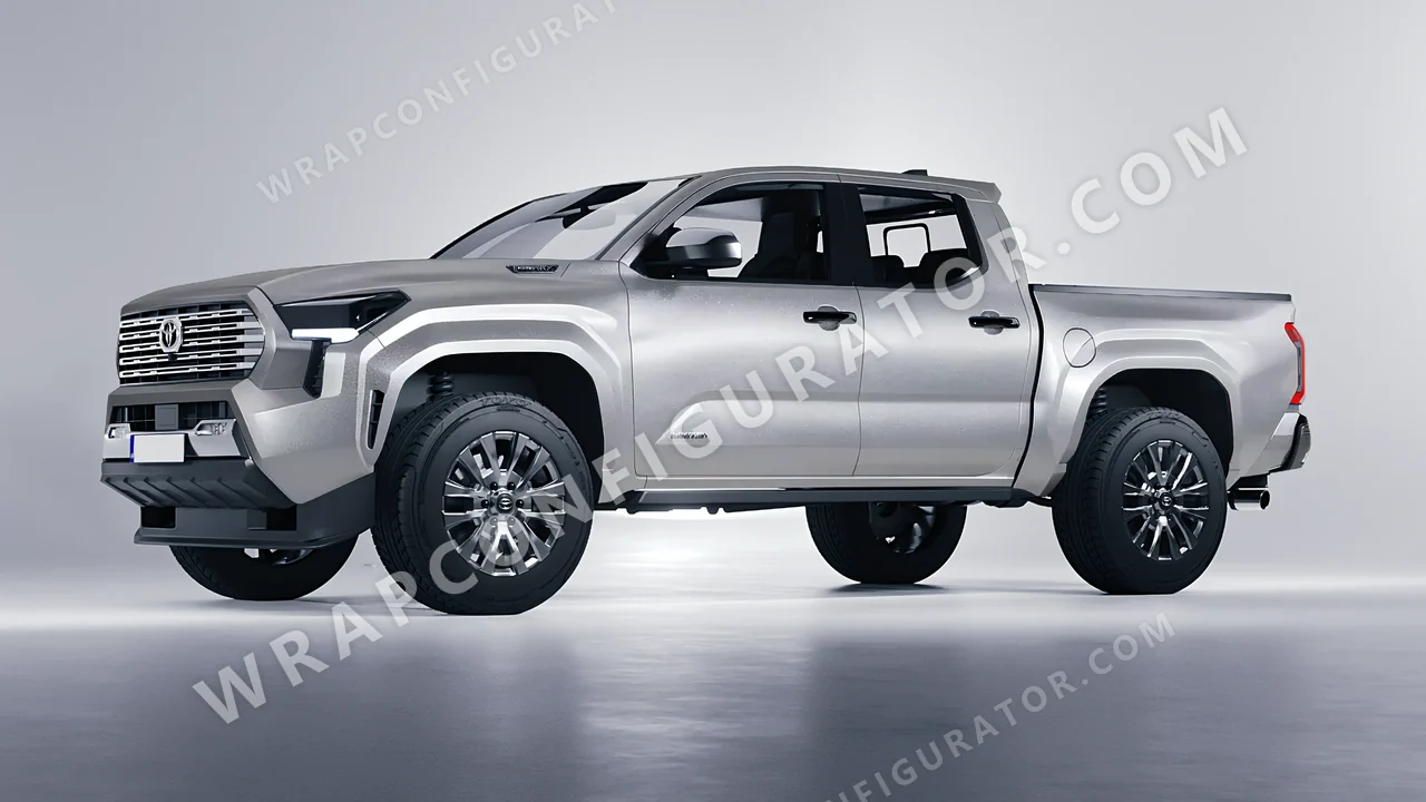 Grey Toyota Tacoma 2024 wrapped in Inozetek Dynamic PPF Silver DPPF808