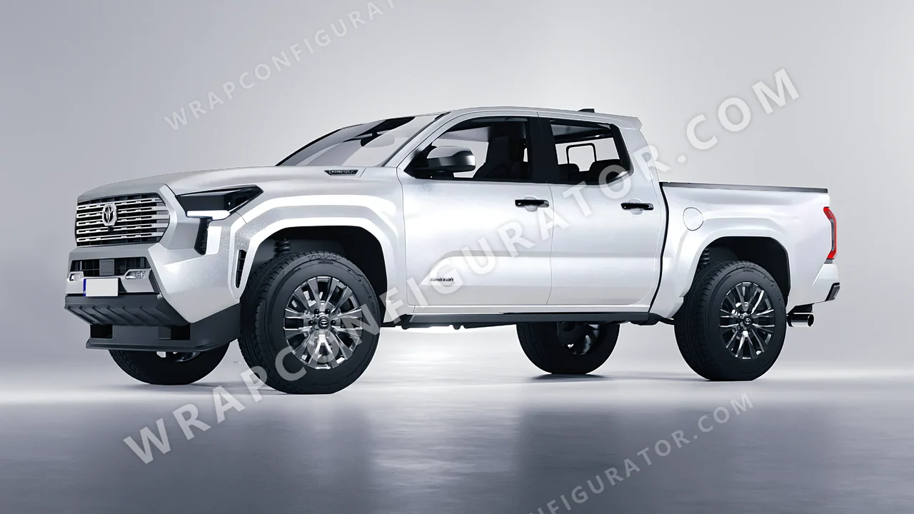 Grey Toyota Tacoma 2024 wrapped in Inozetek Dynamic PPF Star Silver DPPF805