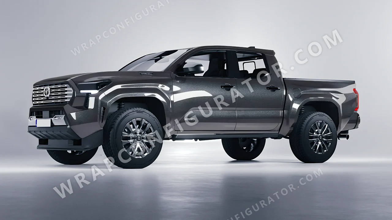 Grey Toyota Tacoma 2024 wrapped in Inozetek Dynamic PPF Tungsten Grey DPPF907