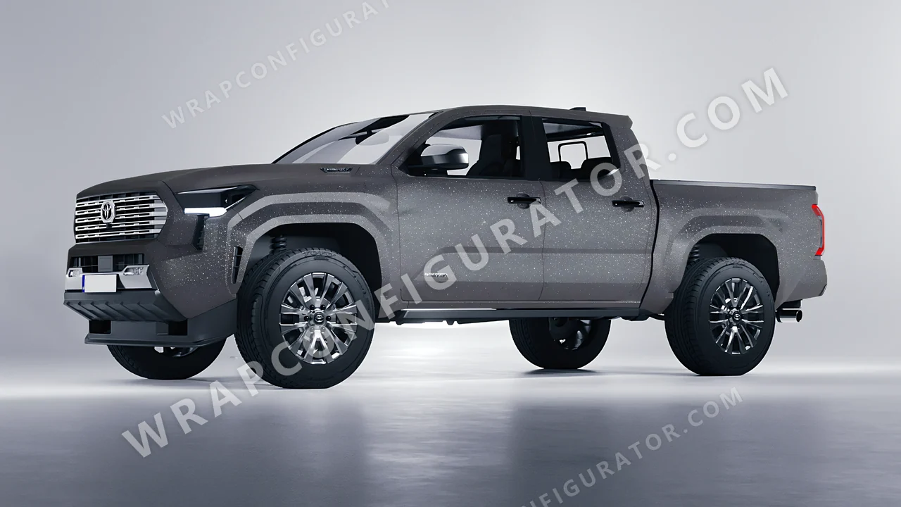 Grey Toyota Tacoma 2024 wrapped in KPMF Dark Grey Matt K89015