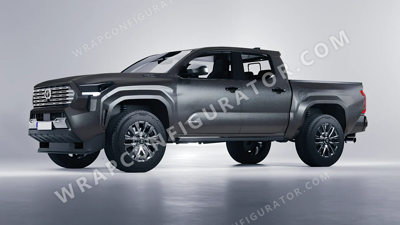 Grey Toyota Tacoma 2024 wrapped in KPMF Matt Anthracite K75320