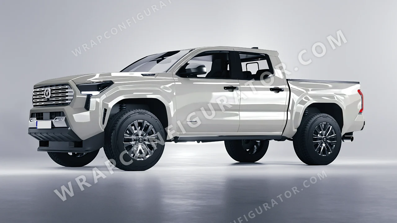 Grey Toyota Tacoma 2024 wrapped in KPMF Ominous Grey K75415