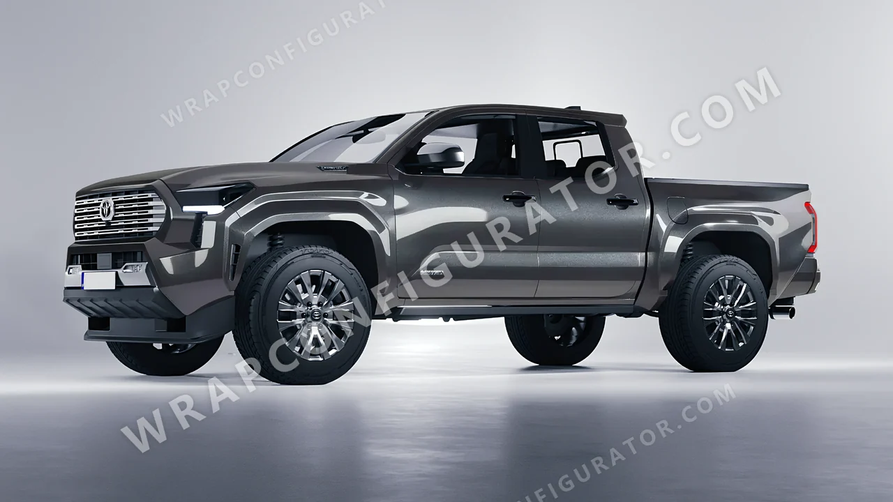 Grey Toyota Tacoma 2024 wrapped in ORACAL Anthracite 970RA-093G