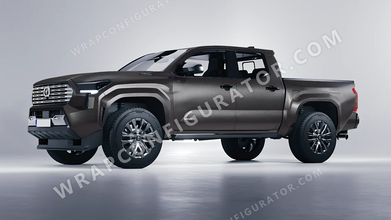 Grey Toyota Tacoma 2024 wrapped in ORACAL Anthracite 970RA-093M
