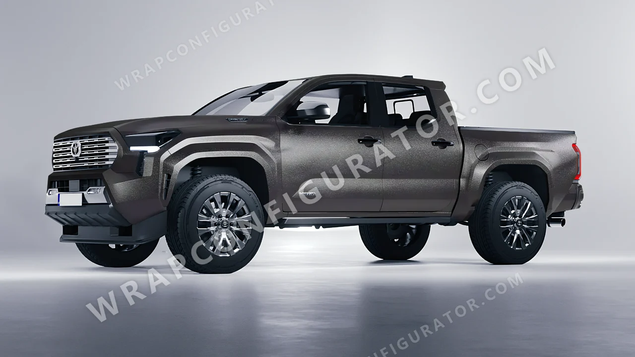 Grey Toyota Tacoma 2024 wrapped in ORACAL Charcoal 970RA-937M