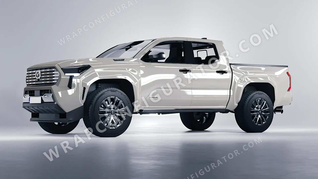Grey Toyota Tacoma 2024 wrapped in ORACAL Ice Grey 970RA-724G