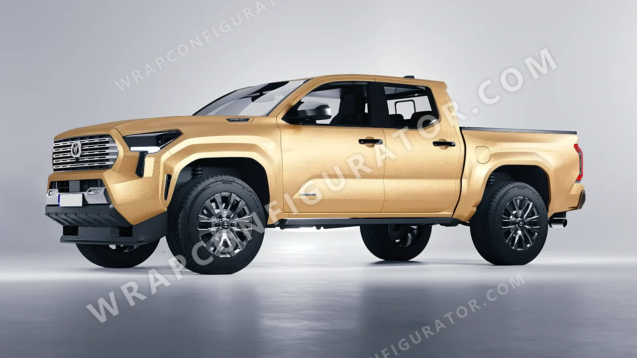 Grey Toyota Tacoma 2024 wrapped in ORACAL Pyrite 970RA-926M