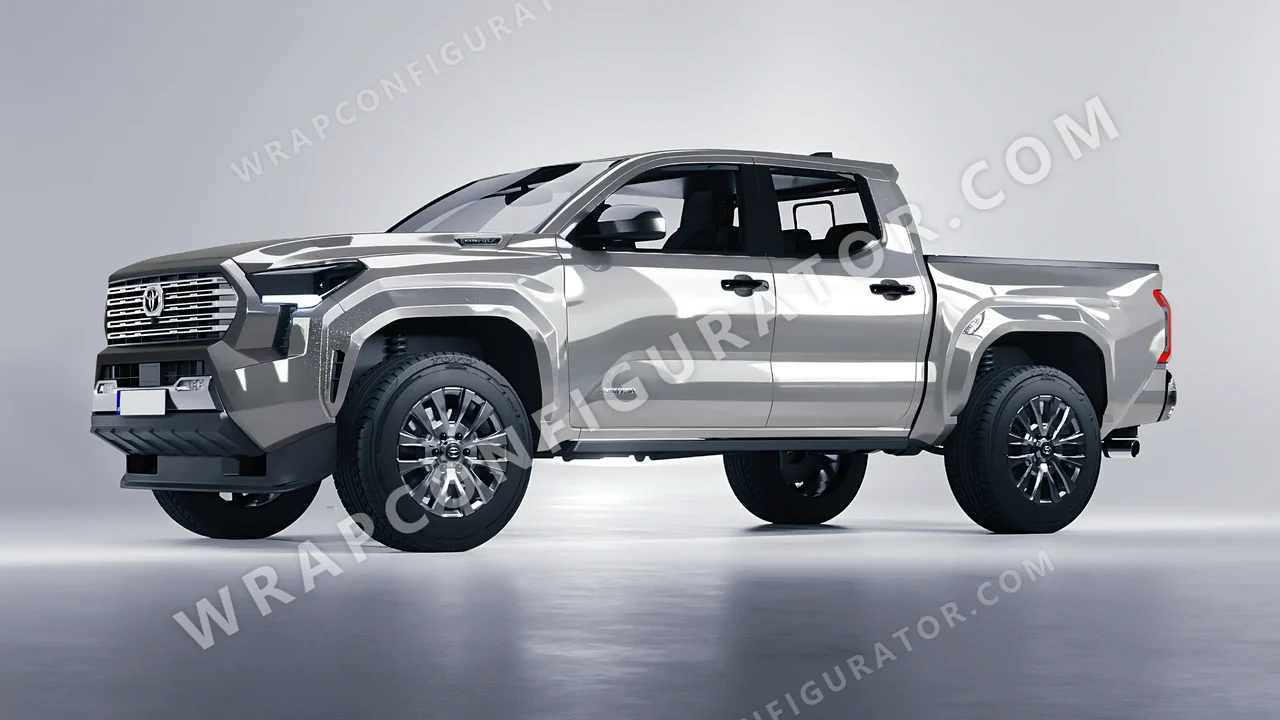 Grey Toyota Tacoma 2024 wrapped in ORACAL Simple Grey 970RA-730G
