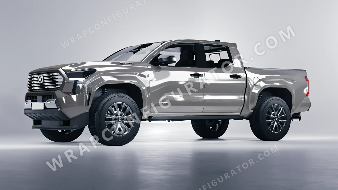 Grey Toyota Tacoma 2024 wrapped in ORACAL Telegrey 970RA-076G