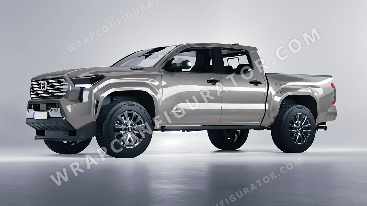 Grey Toyota Tacoma 2024 wrapped in ORACAL Tin 970RA-933G