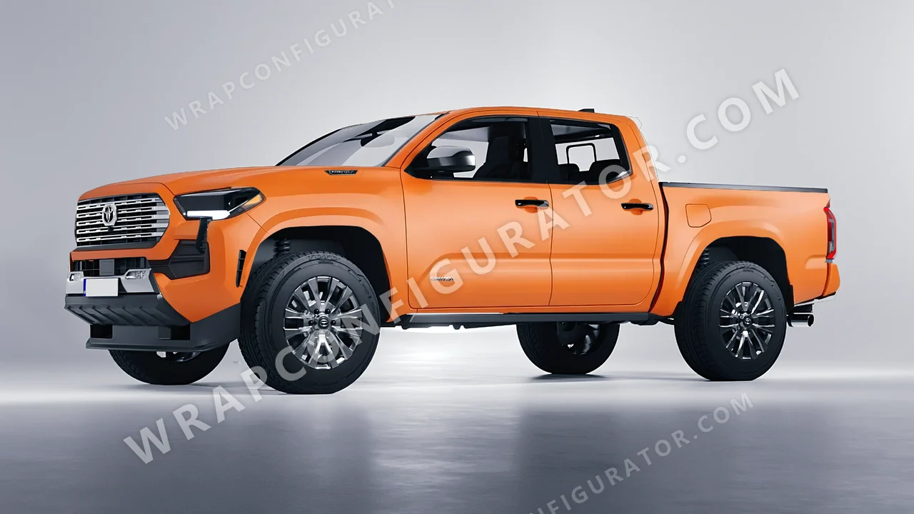 Orange Toyota Tacoma 2024 wrapped in Avery Dennison Orange SW900-321-O