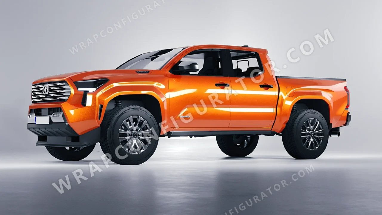 Orange Toyota Tacoma 2024 wrapped in Colourshield PPF by HyperPro Bright Orange HGM76-P