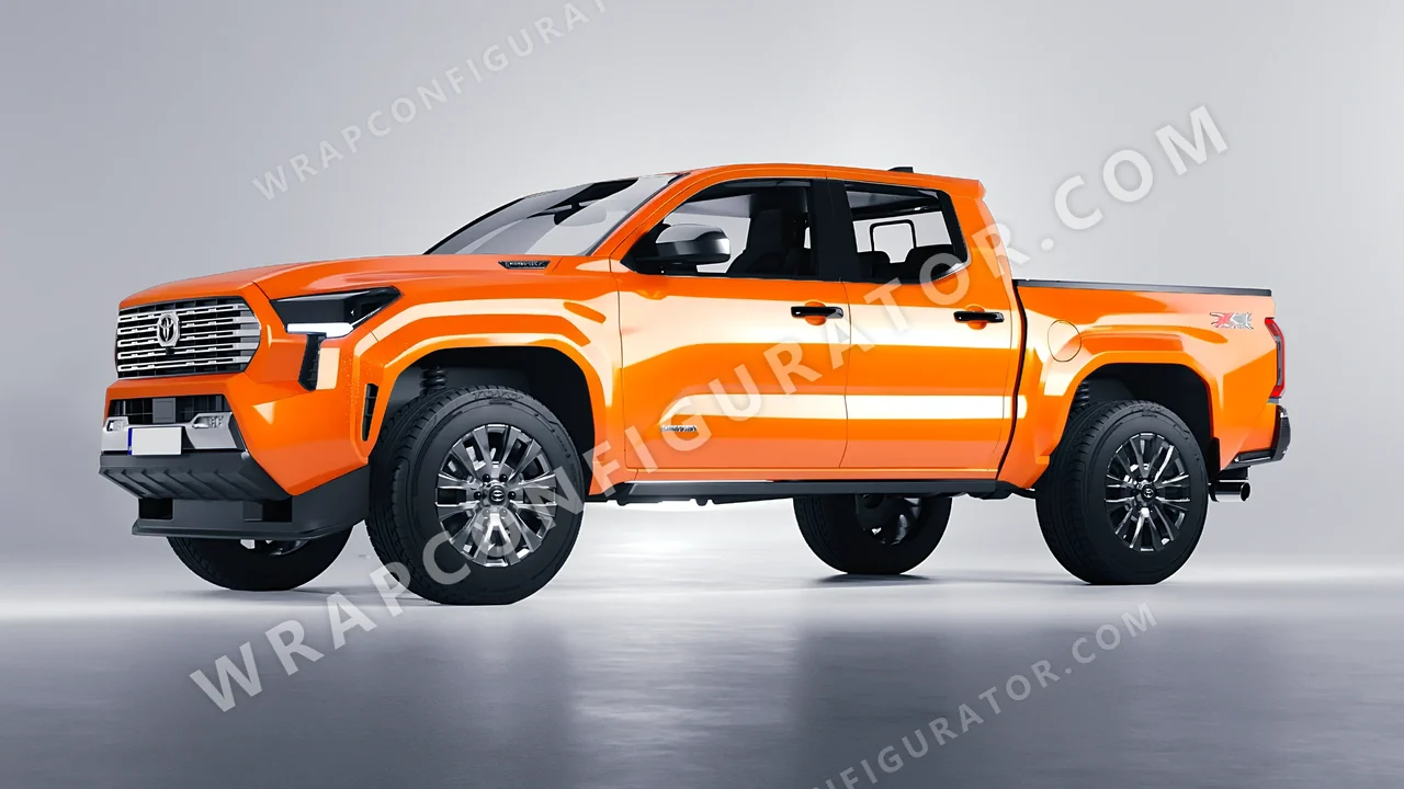 Orange Toyota Tacoma 2024 wrapped in ORACAL Daggi Orange 970RA-363G