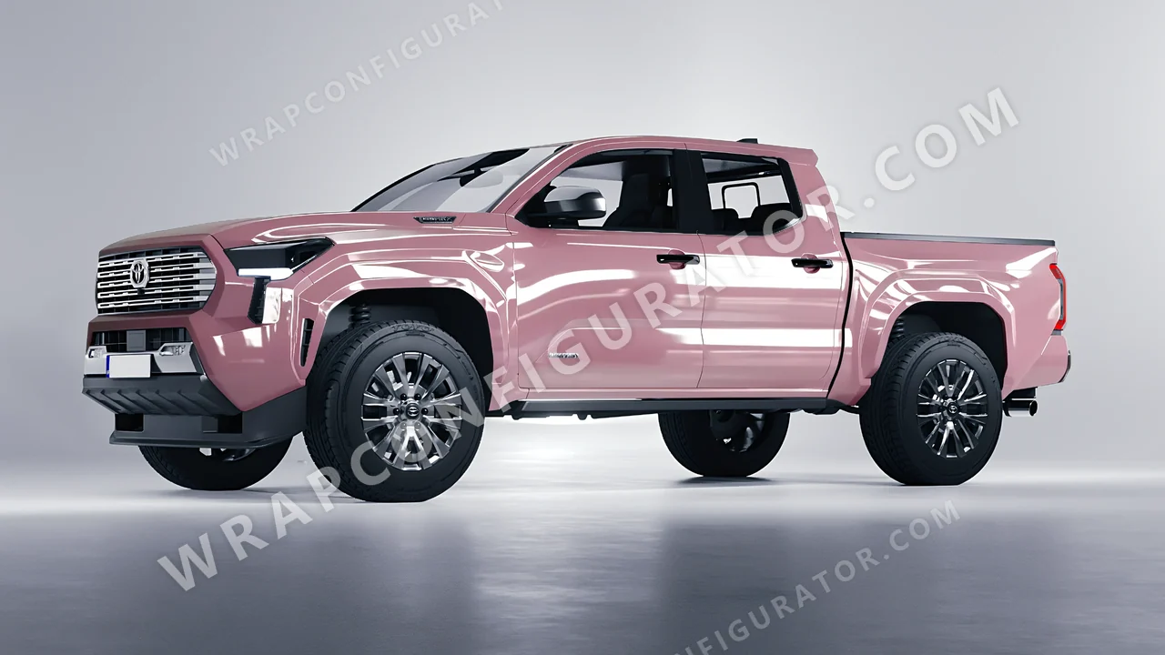 Pink Toyota Tacoma 2024 wrapped in Colourshield PPF by HyperPro Dried Pink HGF85-P