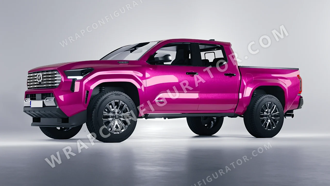 Pink Toyota Tacoma 2024 wrapped in KPMF Cosmos Pink K75410
