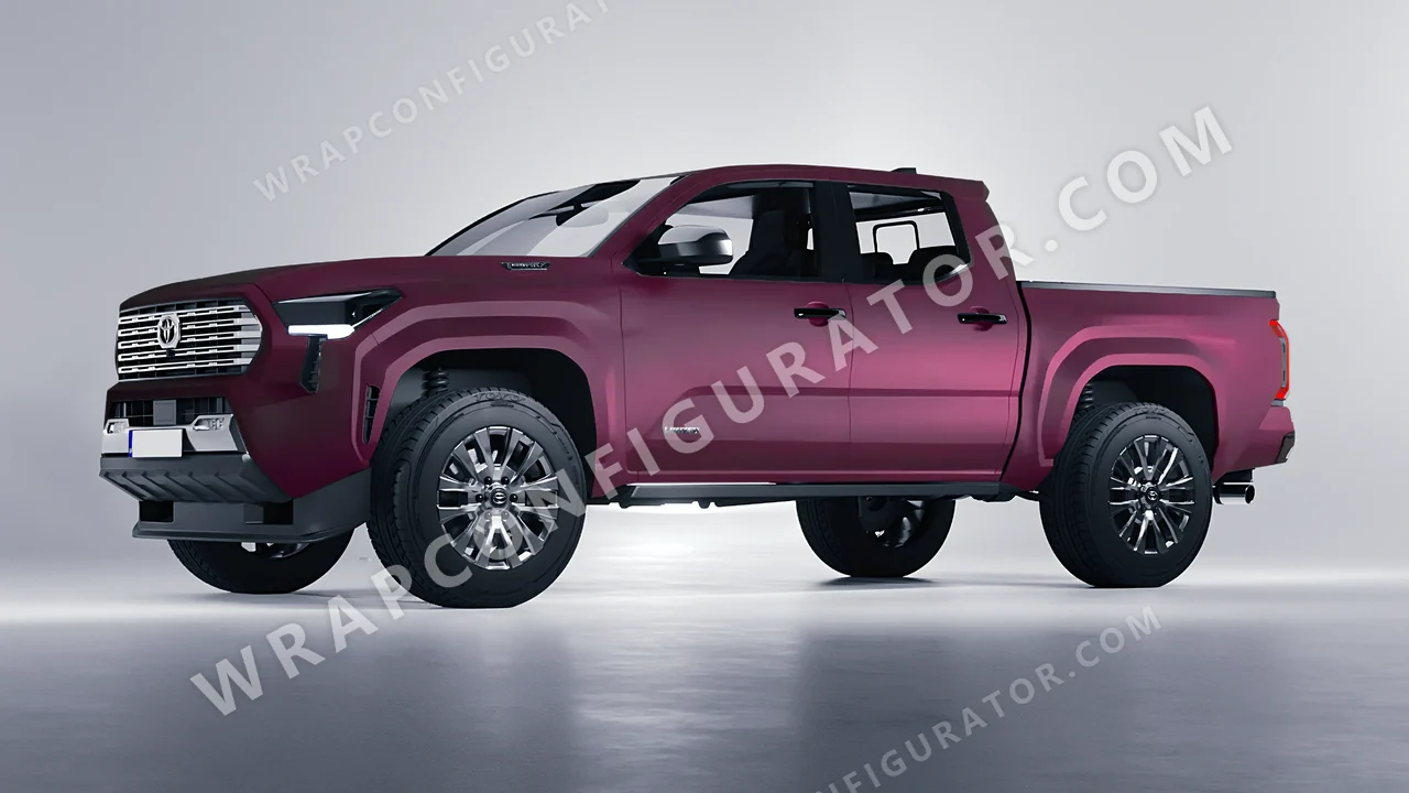 Pink Toyota Tacoma 2024 wrapped in KPMF Frozen Mystic Pink Matt K75575