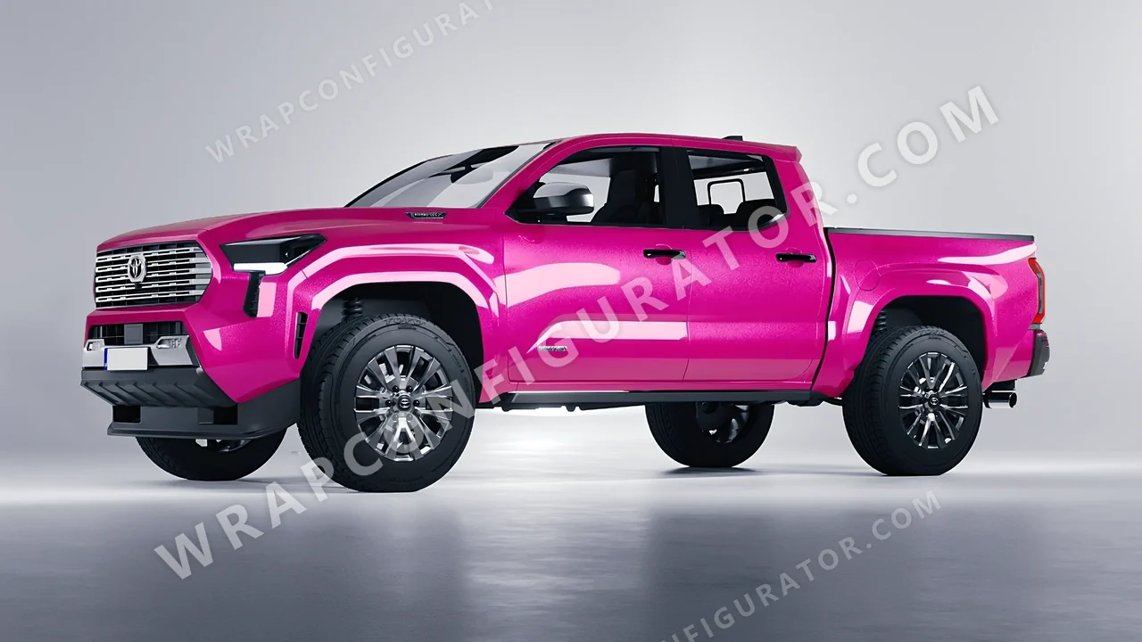 Pink Toyota Tacoma 2024 wrapped in KPMF Momentum Pink K75406