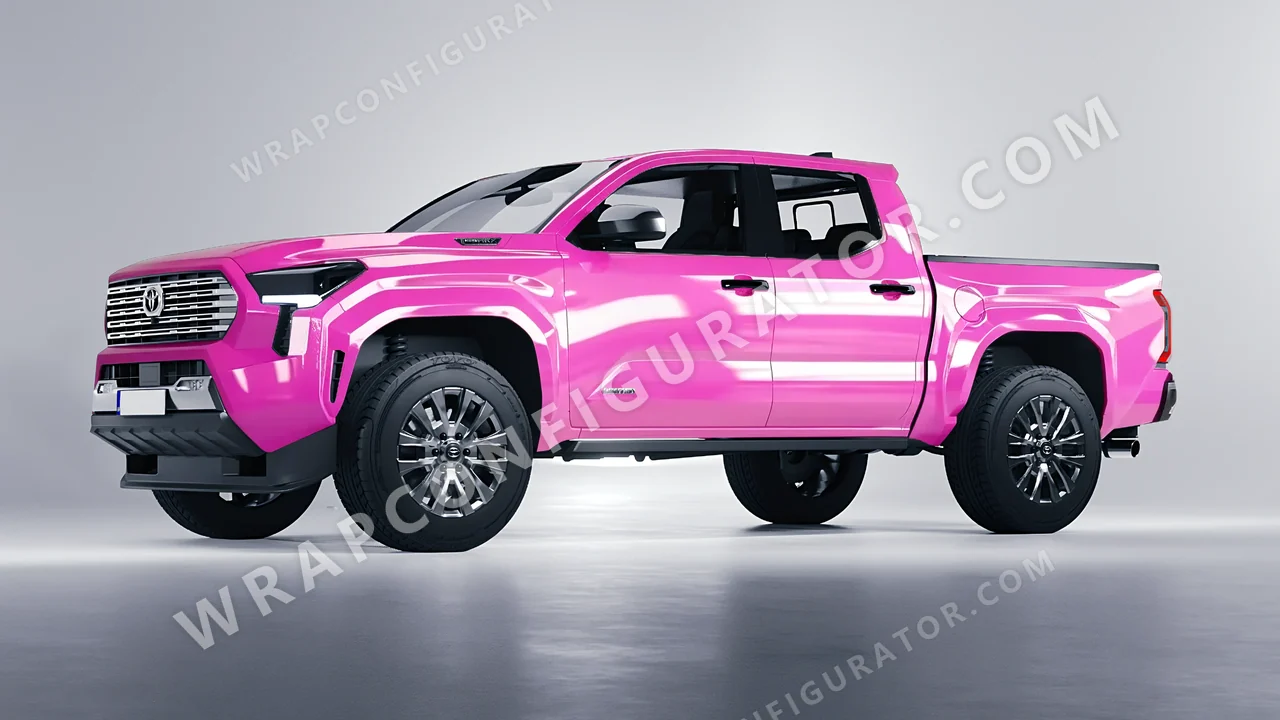 Pink Toyota Tacoma 2024 wrapped in ORACAL Soft Pink 970RA-045G