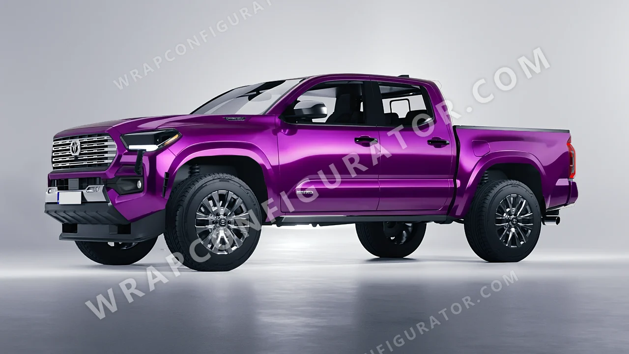 Purple Toyota Tacoma 2024 wrapped in Avery Dennison Gloss Fun Purple SW900-568-S