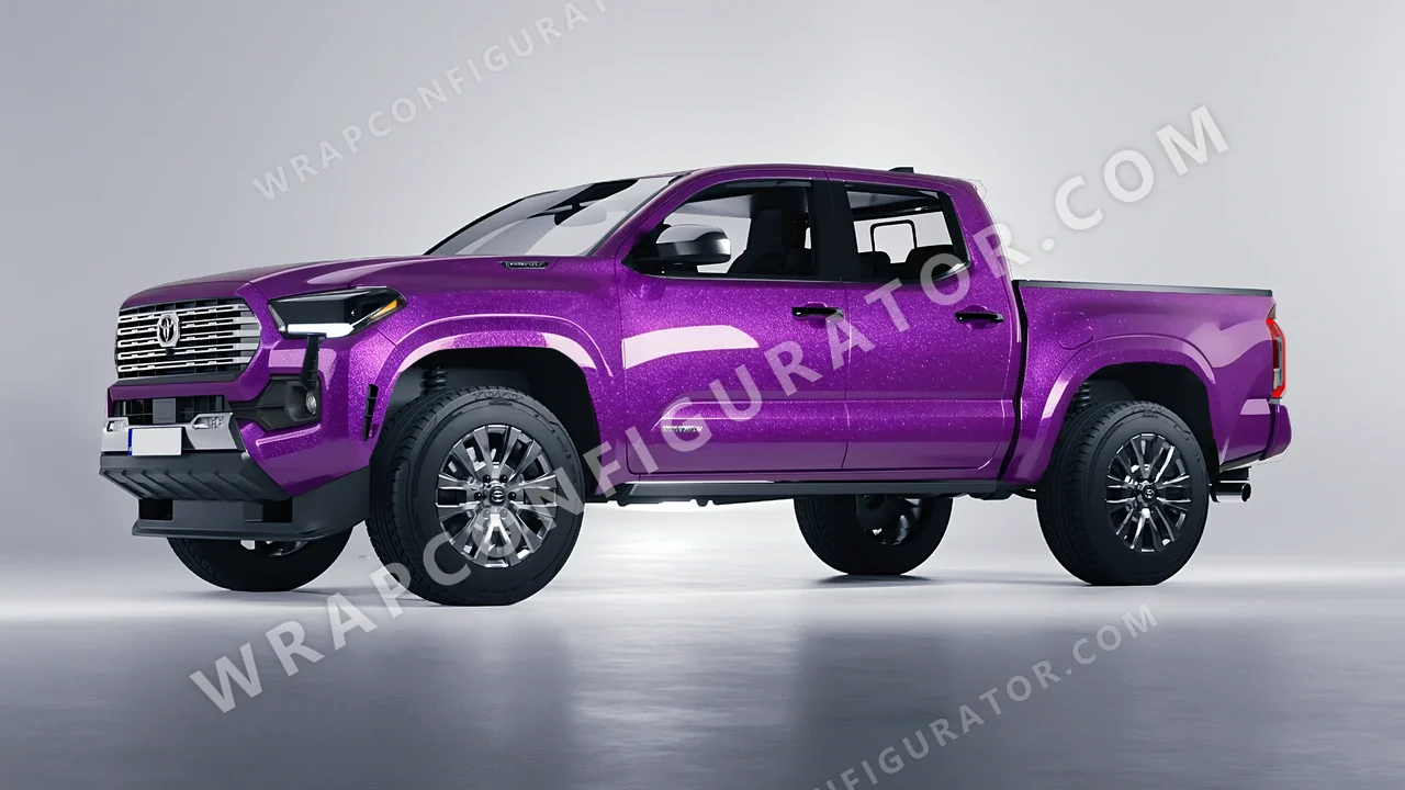 Purple Toyota Tacoma 2024 wrapped in Avery Dennison Popstar Concert Purple SW900-521-M