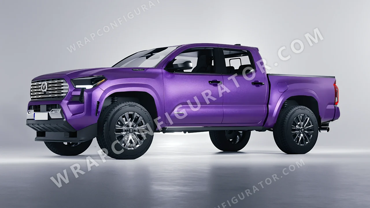 Purple Toyota Tacoma 2024 wrapped in Avery Dennison Purple SW900-565-M