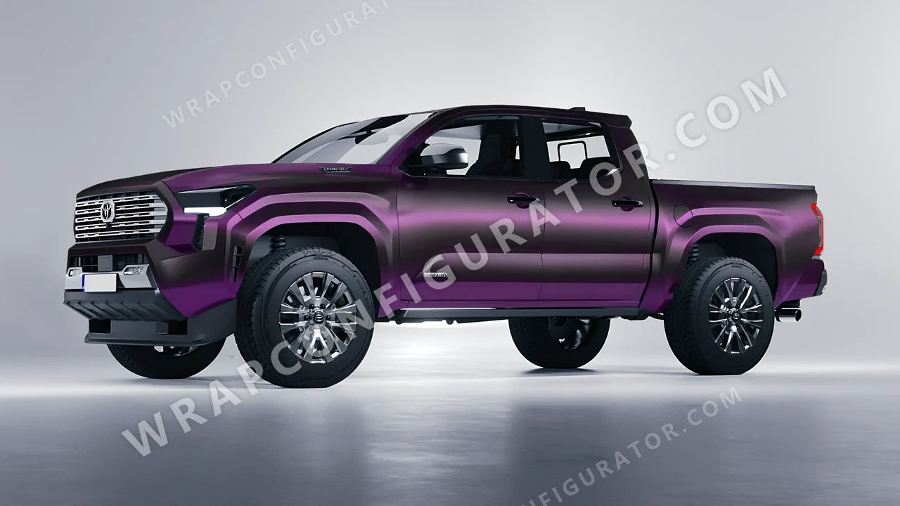 Purple Toyota Tacoma 2024 wrapped in Colourshield PPF by HyperPro Ghost Black/Purple MSF06-P