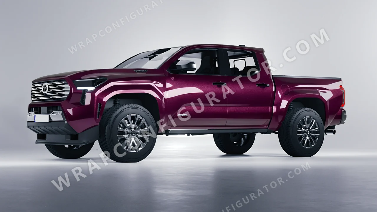 Purple Toyota Tacoma 2024 wrapped in Inozetek Dynamic PPF Bunny One Purple RB101