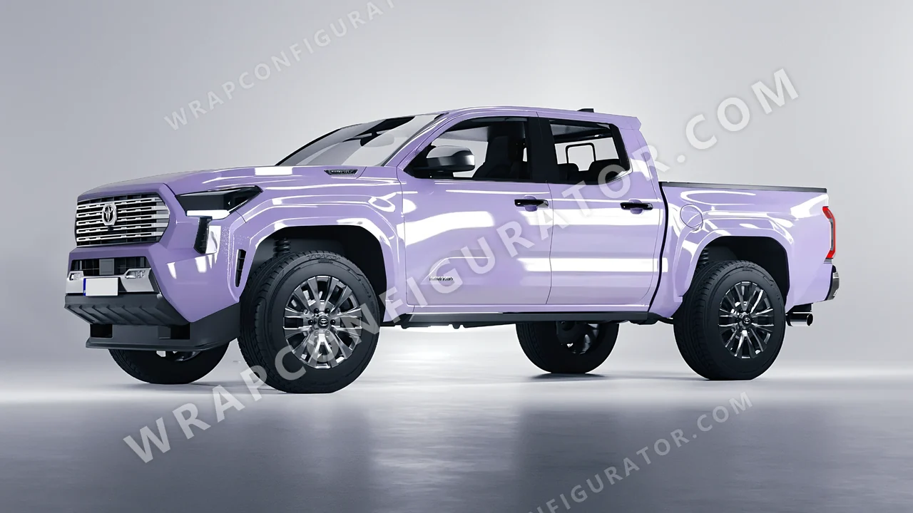 Purple Toyota Tacoma 2024 wrapped in Inozetek Dynamic PPF Grey Violet DPPF938