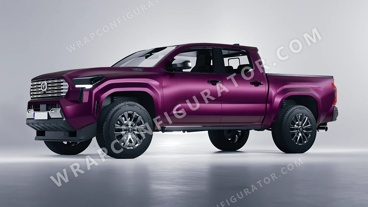 Purple Toyota Tacoma 2024 wrapped in Inozetek Dynamic PPF Midnight Purple DPPF801
