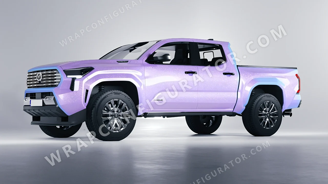 Purple Toyota Tacoma 2024 wrapped in Inozetek Dynamic PPF Purple DPPF939