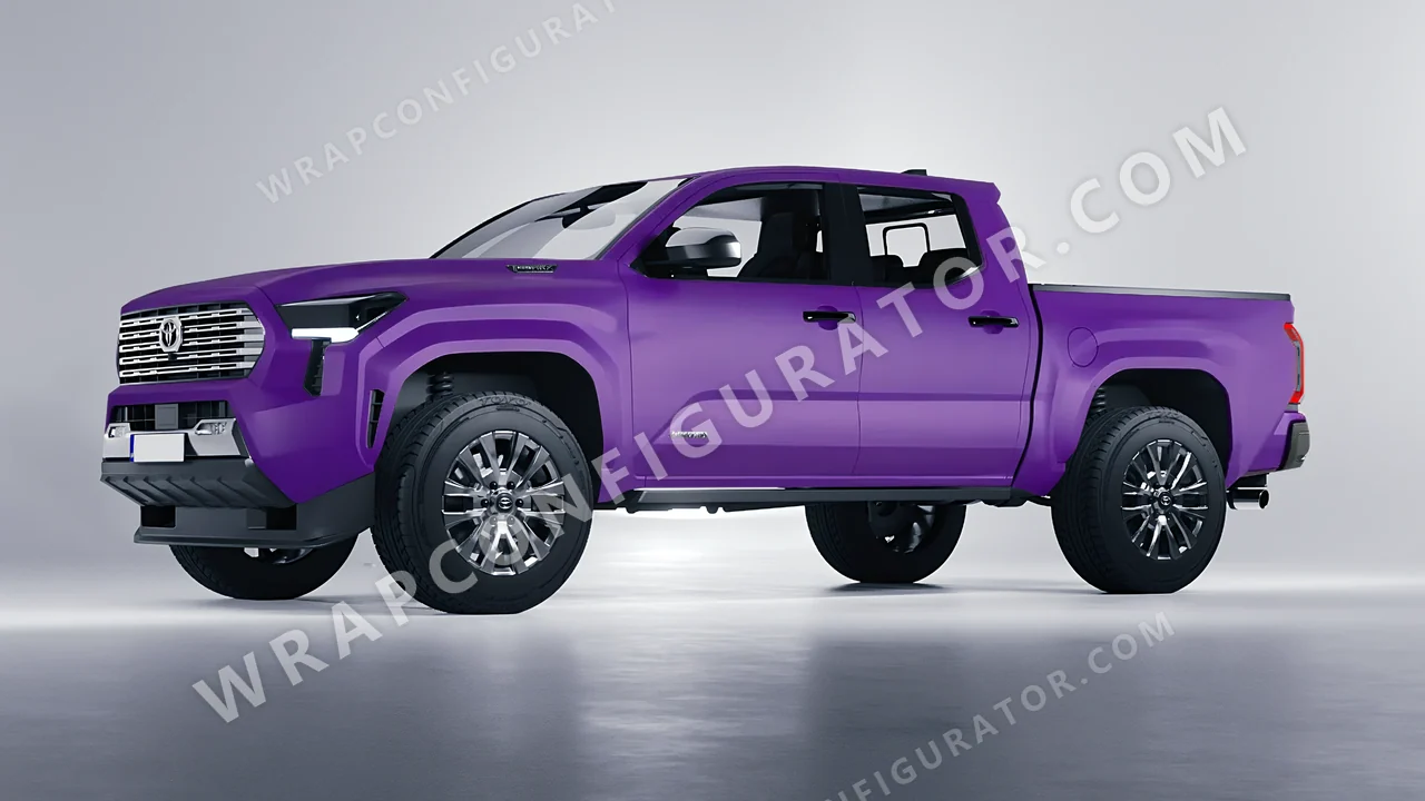 Purple Toyota Tacoma 2024 wrapped in KPMF Absolute Matt Royal Amethyst K75803