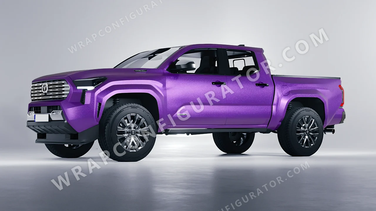 Purple Toyota Tacoma 2024 wrapped in ORACAL Violet 970RA-406M