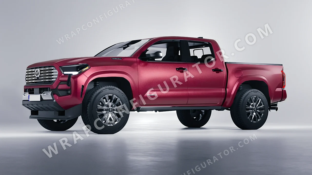 Red Toyota Tacoma 2024 wrapped in Avery Dennison Cherry SW900-444-M