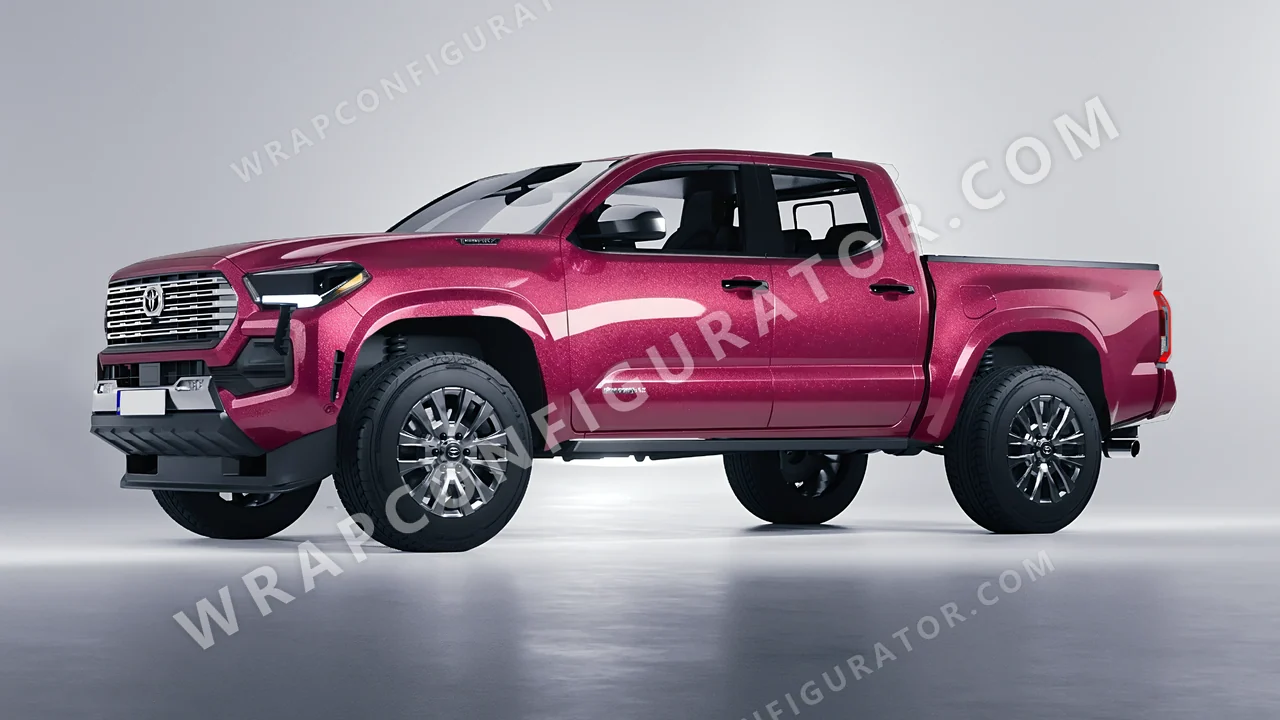 Red Toyota Tacoma 2024 wrapped in Avery Dennison Spark SW900-419-M