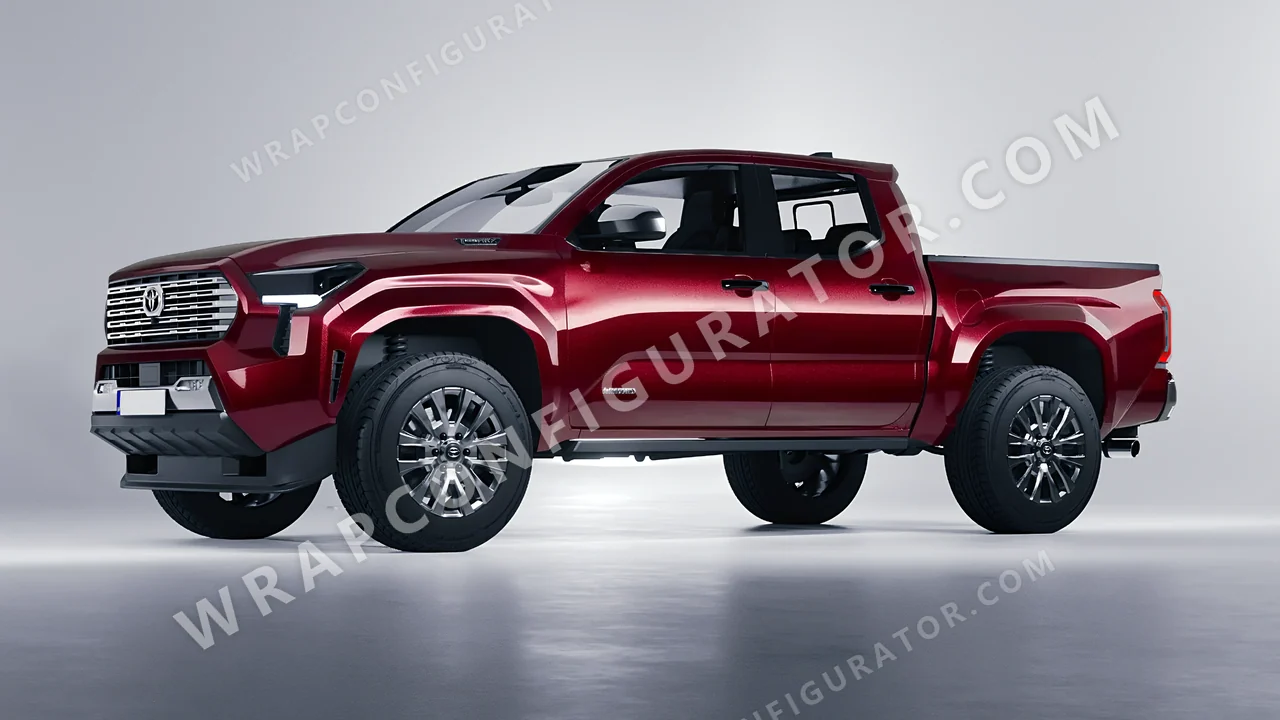 Red Toyota Tacoma 2024 wrapped in Colourshield PPF by HyperPro Blood Red HGM75-P
